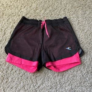 Diadora Athletic Shorts Pink and Black